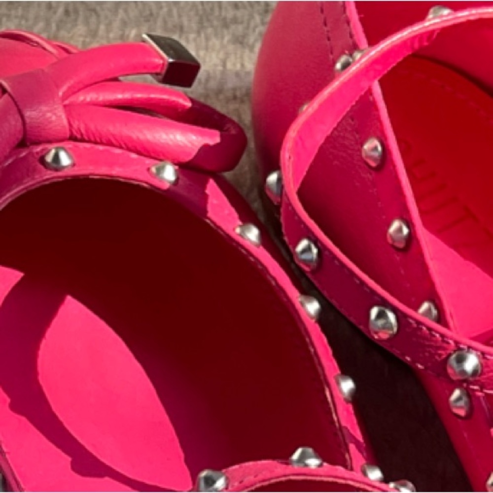 Pink Studded Shoes with ankle strap